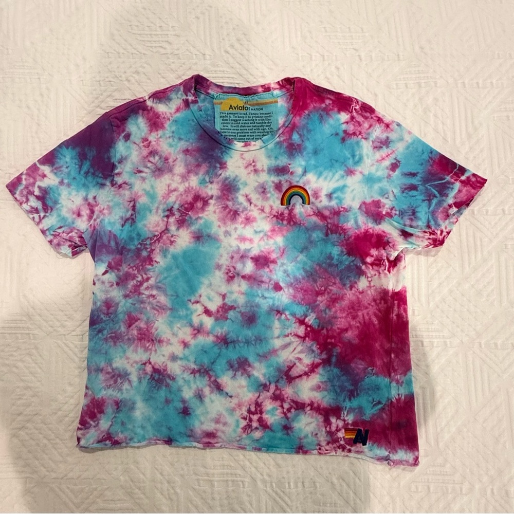 Aviator Nation Women’s Tie-Dye Tee - Magenta & Aqua